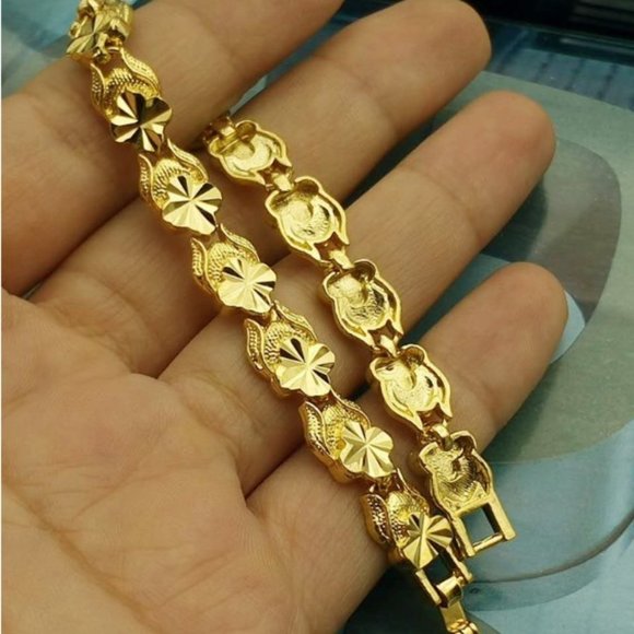 High Quality Fine Jewelry 24K Gold Plated Bracelets - Picture 9 of 10